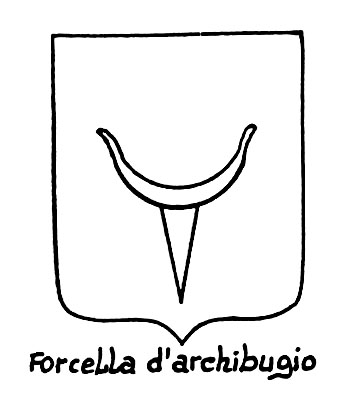 Image of the heraldic term: Forcella d'archibugio